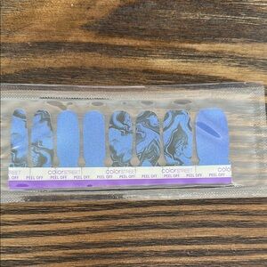 Color Street Blue and Black Swirl Nail Strips
